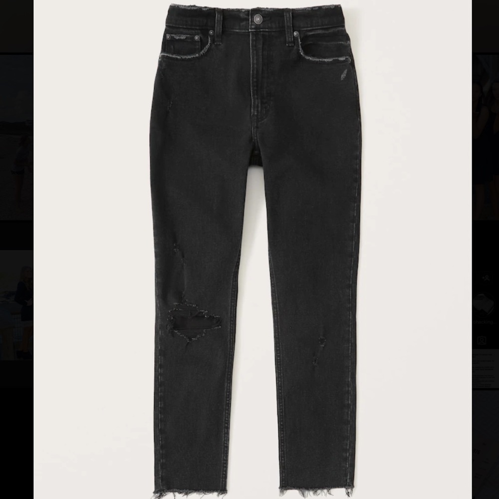 NWT ••Abercrombie&Fitch black high rise skinny jeans••
